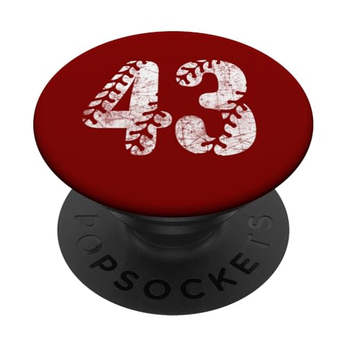 Baseball Softball Mom #43 Nummer 43 Distressed Schnürsenkel Weiß PopSockets Klebender PopGrip Baseball Softball Mom #43 Nummer 43 Distressed Schnürsenkel Weiß PopSockets Klebender PopGrip von Distressed White Baseball Softball Team Numbers