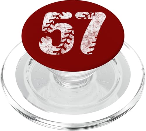 Baseball Softball Mom #57 Nummer 57 Distressed Schnürsenkel Weiß PopSockets PopGrip für MagSafe Baseball Softball Mom #57 Nummer 57 Distressed Schnürsenkel Weiß PopSockets PopGrip für MagSafe von Distressed White Baseball Softball Team Numbers