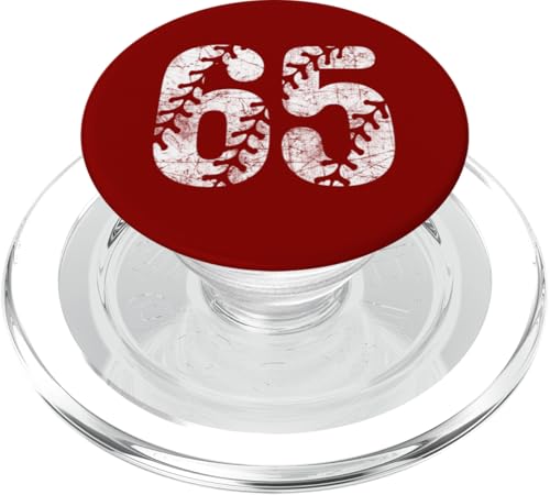 Baseball Softball Mom #65 Nummer 65 Distressed Schnürsenkel Weiß PopSockets PopGrip für MagSafe von Distressed White Baseball Softball Team Numbers