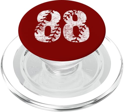 Baseball Softball Mom #88 Nummer 88 Distressed Schnürsenkel Weiß PopSockets PopGrip für MagSafe von Distressed White Baseball Softball Team Numbers