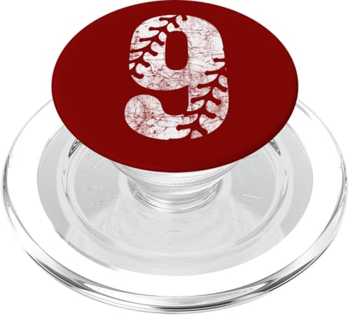Baseball Softball Mom #9 Nummer 9 Distressed Schnürsenkel Weiß PopSockets PopGrip für MagSafe Baseball Softball Mom #9 Nummer 9 Distressed Schnürsenkel Weiß PopSockets PopGrip für MagSafe von Distressed White Baseball Softball Team Numbers