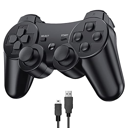 Diswoe Controller für PS3, Wireless Controller Bluetooth Controller für PS3 mit Double Shock Ergonomie Rechargable Controller für PS3Gamepad Joystick von Diswoe