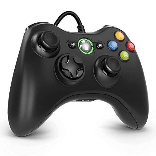 Diswoe Controller für Xbox 360, PC: Multi-Plattform-kompatibel, Verbessertes ergonomisches Design, Dual-Shock Vibration, USB-Kabel, 16 Tasten, für Xbox 360, 360 Slim, PC (Windows XP/Vista/7/8/8.1/10) von Diswoe