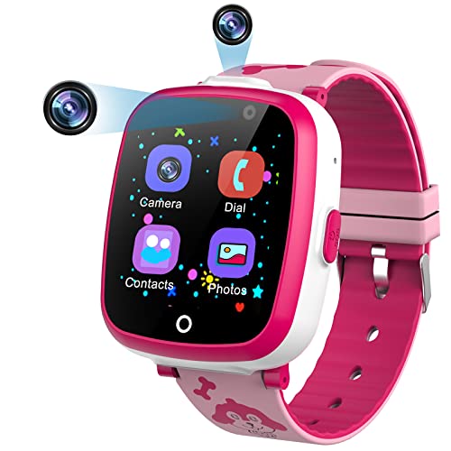 Diswoe Smartwatch für Kinder, Smartwatch für Mädchen, mit Spiel, Kamera, Musik, SOS, Wecker, Telefon, mit Touchscreen und Schutz, für Kinder von 3-12 Jahren, Rosa von Diswoe