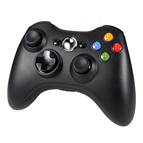 Diswoe Wireless Controller for Xbox 360, xbox 360 Game Controller Gamepad, Buttons Improved Ergonomic Design Joystick for Microsoft Xbox & Slim 360 PC Windows 7,8,10 (Black) von Diswoe
