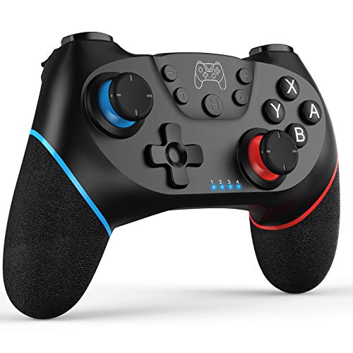 diswoe Verbesserter Controller für Switch/Switch OLED/Switch Lite, Pro Controller für Switch mit Aufwachen, Controller Wireless Switch mit 6-Achsen Gyroskop, Double Shock, Turbo von Diswoe