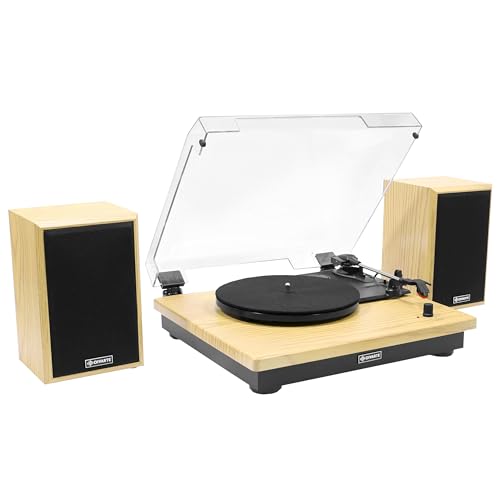 Plattenspieler Divarte TT 400 BT, mit Paar Stereo-Lautsprechern, Vinyl-Player mit 3 Geschwindigkeiten, 33/45/78 U/min, USB-/Bluetooth-Player, Staubschutzhaube im Lieferumfang enthalten. von Divarte