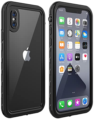 Diverbox Entworfen für iPhone X/XS Hülle Wasserdicht, Ganzkörper Stoßfest Handyhülle für iPhone X/XS Hülle mit Displayschutzfolie, Schutzhülle für iPhone X/XS Cover 5,8 Zoll (Schwarz) von Diverbox