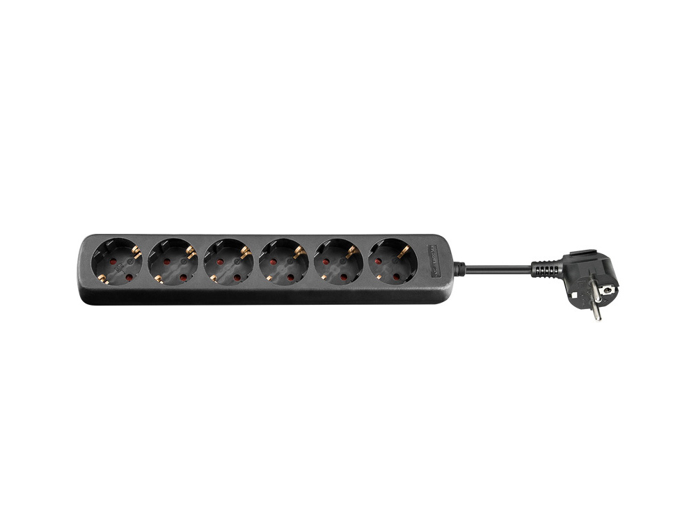 Steckdosenleiste 6-fach Schutzkontakt, schwarz, 3m Steckdosenleiste 6-fach Schutzkontakt, schwarz, 3m von Good Connections
