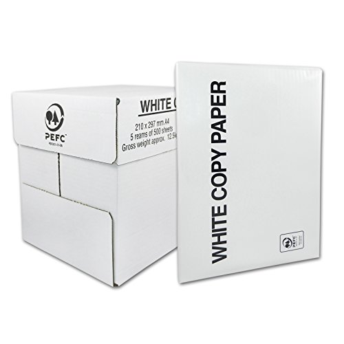 Kopierpapier 2500 A4 Blatt weiß 80 g/m² 2500 SEITEN BLATT KOPIERPAPIER DRUCKERPAPIER PAPIER weiß A4 80g/m² für LASERDRUCKER, TINTENSTRAHLDRUCKER, KOPIERER, FAX von Diverse