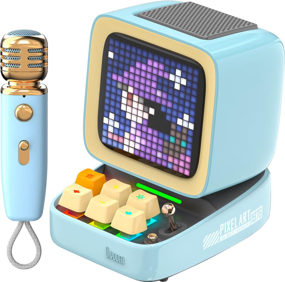 Divoom Ditoo-Mic Mini - 15 W - Kabellos - Tragbarer Mono-Lautsprecher - Blau - Mobiltelefon / Smartphone - MicroSD (TransFlash) (6958444603889) von Divoom