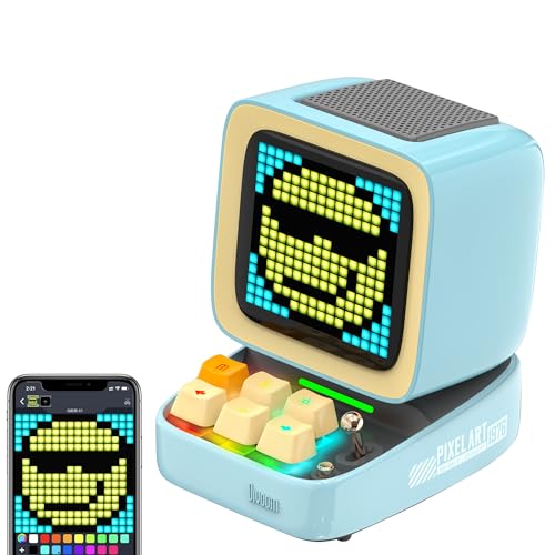 Divoom Ditoo Multifunctional Pixel Art LED Tragbarer Bluetooth Lautsprecher, 256 Programmierbares LED Panel mit Licht, Smart Digital Tischuhr, Gaming Musikbox unterstützt TF Karte & Radio von Divoom