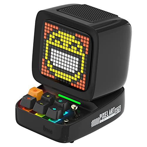 Divoom Ditoo Pixel Art LED Tragbarer Bluetooth Lautsprecher, 256 Programmierbares LED Panel mit Party Licht, Smart Digital Tischuhr, Gaming Musikbox unterstützt TF Karte & Radio von Divoom