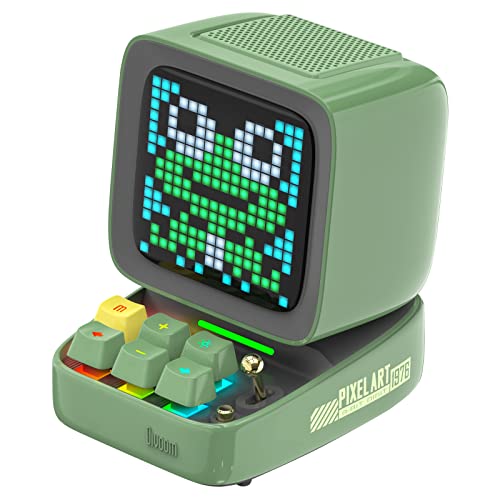 Divoom Ditoo Pixel Art LED Tragbarer Bluetooth Lautsprecher, 256 Programmierbares LED Panel mit Party Licht, Smart Digital Tischuhr, Gaming Musikbox unterstützt TF Karte & Radio von Divoom