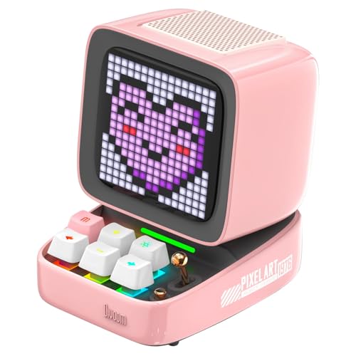 Divoom Ditoo Pixel Art LED Tragbarer Bluetooth Lautsprecher, 256 Programmierbares LED Panel mit Party Licht, Smart Digital Tischuhr, Gaming Musikbox unterstützt TF Karte & Radio von Divoom