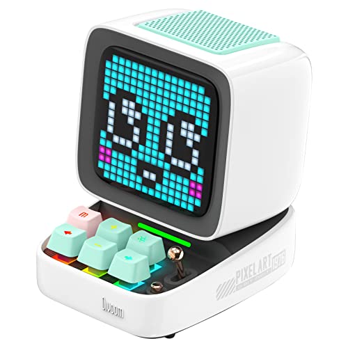 Divoom Ditoo Pixel Art LED Tragbarer Bluetooth Lautsprecher, 256 Programmierbares LED Panel mit Party Licht, Smart Digital Tischuhr, Gaming Musikbox unterstützt TF Karte & Radio von Divoom