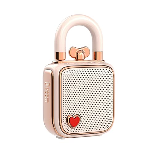 divoom Love-Lock Bluetooth Lautsprecher, Klein Tragbarer Musikbox, Wireless Stereo Pairing Retro Soundbox, Cute Desktop Deko, for Mädchen，Rosa von Divoom