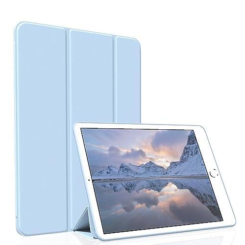 Divufus Hülle für iPad 9,7 Zoll 2017/2018, leicht, schlank, weich, TPU, Trifold Ständer, Smart Cover, Auto Sleep/Wake Hülle für iPad 9.7 5th/6th Generation, Hellblau von Divufus