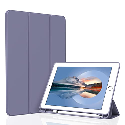 Divufus Schutzhülle für iPad 10.2 2021/2020/2019, intelligente, leichte, dreifach faltbare Standabdeckung, automatische Schlaf-/Wachfunktion, weiches TPU, Stifthalter, Hülle für iPad 10,2 Zoll 9. / 8. von Divufus