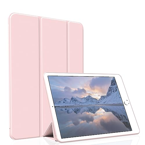 Divufus Schutzhülle für iPad 9,7 Zoll 2017/2018, leicht, schlank, weich, TPU, dreifach faltbar, Smart Cover, Auto Sleep/Wake Hülle für iPad 9.7 5th/6th Generation, Rosa von Divufus