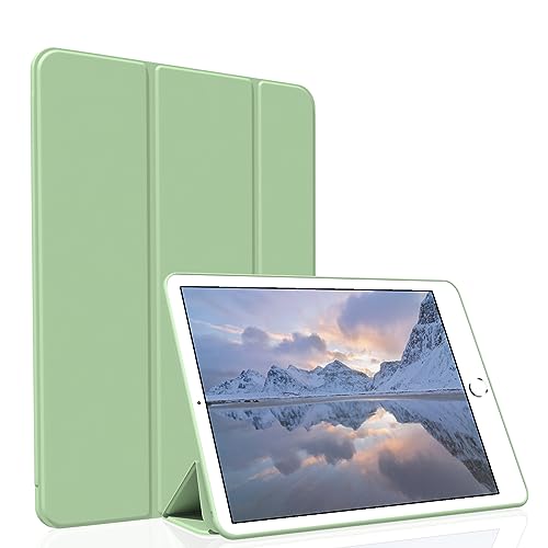 Divufus Schutzhülle für iPad 9,7 Zoll 2017/2018, leicht, schlank, weich, TPU, dreifach faltbar, Smart-Cover, automatische Sleep/Wake-Hülle für iPad 9,7 5. / 6. Generation, Matcha-Grün von Divufus