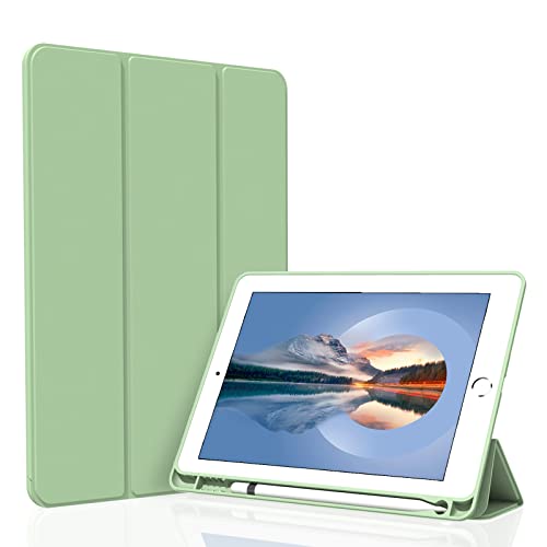 Divufus Schutzhülle für iPad Air 2. Generation 2014, 6. / 5. Generation, Air 1. Generation 2013, Auto Sleep/Wake Trifold Stand Smart Cover mit Stifthalter, schlanke TPU-Hülle für iPad 9,7 Zoll von Divufus
