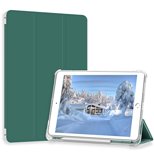 Divufus Schutzhülle für iPad Pro 9.7 2016 (altes Modell), leicht, schlank, automatischer Schlaf-/Wach-Ständer, Smart Cover, weiches TPU, mattiert, Federmäppchen für iPad Pro 9.7 Zoll, Dunkelgrün von Divufus