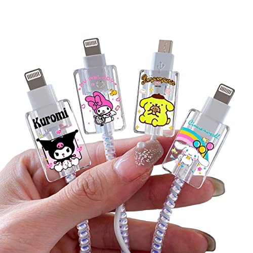4 Stück Kabel Schutz für iPhone, Niedlicher Cartoon Kabel Zubehör Schützen Ladekabel, Handys Ladekabel Mauskabel USB-Kabel von DiyGody