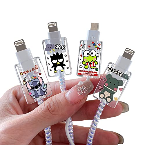 4 Stück Kabel Schutz für iPhone, Niedlicher Cartoon Kabel Zubehör Schützen Ladekabel, Handys Ladekabel Mauskabel USB-Kabel von DiyGody
