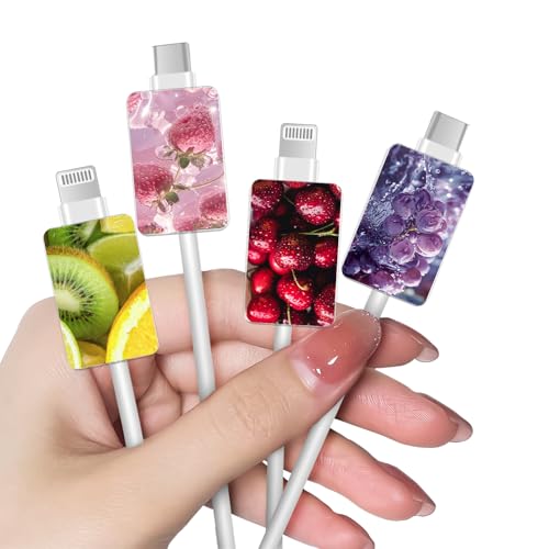 DiyGody 4 Stück Datenkabel Schutzhülle Kompatibel mit iPhone, Kabel USB-C Typ-L Anti-Biss-Zubehör mit Früchte-Muster für Mädchen, Kabelklemmensparer Datenleitung Kabelschutz, Datenleitung Draht Saver DiyGody 4 Stück Datenkabel Schutzhülle Kompatibel mit iPhone, Kabel USB-C Typ-L Anti-Biss-Zubehör mit Früchte-Muster für Mädchen, Kabelklemmensparer Datenleitung Kabelschutz, Datenleitung Draht Saver von DiyGody
