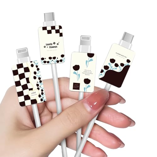 DiyGody 4 Stück Datenkabel Schutzhülle für iPhone mit Blume Tulpe Muster, Kabelschutz Anti-Breaking-Zubehör Datenleitung Draht Saver für iPhone USB, Niedliche Kabelschoner Kabelschützer für Frauen DiyGody 4 Stück Datenkabel Schutzhülle für iPhone mit Blume Tulpe Muster, Kabelschutz Anti-Breaking-Zubehör Datenleitung Draht Saver für iPhone USB, Niedliche Kabelschoner Kabelschützer für Frauen von DiyGody