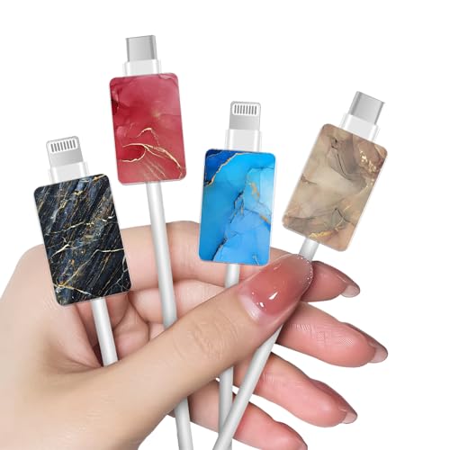 DiyGody 4 Stück Datenkabel Schutzhülle für iPhone mit Marmor Muster, Kabelschutz Anti-Breaking-Zubehör Datenleitung Draht Saver für iPhone USB Type-C, Niedliche Kabelschoner Kabelschützer für Männer DiyGody 4 Stück Datenkabel Schutzhülle für iPhone mit Marmor Muster, Kabelschutz Anti-Breaking-Zubehör Datenleitung Draht Saver für iPhone USB Type-C, Niedliche Kabelschoner Kabelschützer für Männer von DiyGody