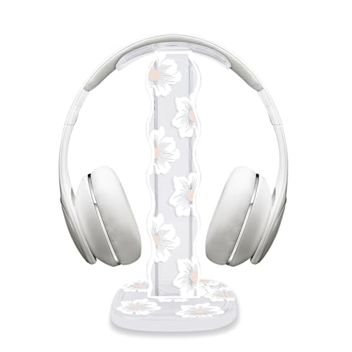 DiyGody Elegant Blumen Headset Halterung für Alle Kopfhörergrößen, Abnehmbarer Tragbarer Kopfhörer-Schreibtischständer mit Kamelie für Mädchen, Transparente Acryl mit Solide Basis für Gaming Headset DiyGody Elegant Blumen Headset Halterung für Alle Kopfhörergrößen, Abnehmbarer Tragbarer Kopfhörer-Schreibtischständer mit Kamelie für Mädchen, Transparente Acryl mit Solide Basis für Gaming Headset von DiyGody