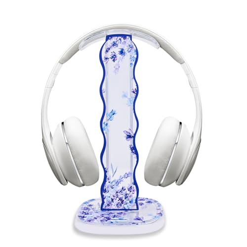 DiyGody Elegant Blumen Headset Halterung für Alle Kopfhörergrößen, Abnehmbarer Tragbarer Kopfhörer-Schreibtischständer mit Lavendel für Mädchen, Transparente Acryl mit Solide Basis für Gaming Headset DiyGody Elegant Blumen Headset Halterung für Alle Kopfhörergrößen, Abnehmbarer Tragbarer Kopfhörer-Schreibtischständer mit Lavendel für Mädchen, Transparente Acryl mit Solide Basis für Gaming Headset von DiyGody