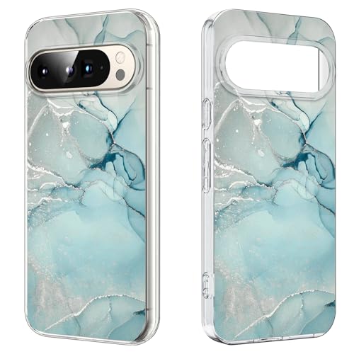DiyGody Elegant Handyhülle Kompatibel mit Google Pixel 9 Pro 6,3 Zoll, Weich Silikon TPU Schutzhülle mit Glitzernd Marmor Muster für Frauen, Ultra Dünn Anti-Rutsch Stoßfest Hybrid-Schutz Hülle, Grün DiyGody Elegant Handyhülle Kompatibel mit Google Pixel 9 Pro 6,3 Zoll, Weich Silikon TPU Schutzhülle mit Glitzernd Marmor Muster für Frauen, Ultra Dünn Anti-Rutsch Stoßfest Hybrid-Schutz Hülle, Grün von DiyGody