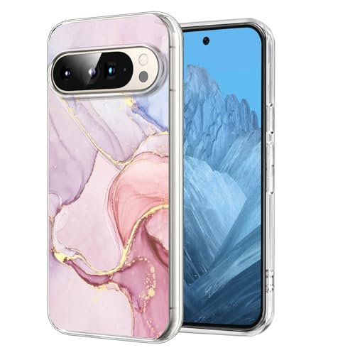 DiyGody Elegant Handyhülle Kompatibel mit Google Pixel 9 Pro XL 6,8 Zoll, Weich Silikon TPU Schutzhülle mit Glitzernd Marmor Muster für Frauen, Ultra Dünn Anti-Rutsch Stoßfest Hybrid-Schutz Hülle-Rosa DiyGody Elegant Handyhülle Kompatibel mit Google Pixel 9 Pro XL 6,8 Zoll, Weich Silikon TPU Schutzhülle mit Glitzernd Marmor Muster für Frauen, Ultra Dünn Anti-Rutsch Stoßfest Hybrid-Schutz Hülle-Rosa von DiyGody