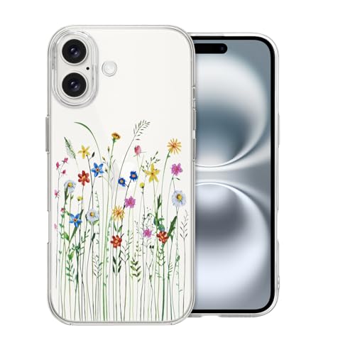 DiyGody Elegant Handyhülle Kompatibel mit iPhone 16 6,1 Zoll 5G 2024, Transparente Weich Silikon TPU Schutzhülle mit Blumen Muster für Frauen, Ultra Dünn Anti-Rutsch Stoßfest Hybrid-Schutz Hülle DiyGody Elegant Handyhülle Kompatibel mit iPhone 16 6,1 Zoll 5G 2024, Transparente Weich Silikon TPU Schutzhülle mit Blumen Muster für Frauen, Ultra Dünn Anti-Rutsch Stoßfest Hybrid-Schutz Hülle von DiyGody