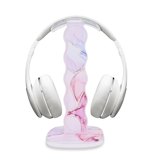 DiyGody Elegant Headset Halterung für Alle Kopfhörergrößen, Abnehmbarer Tragbarer Kopfhörer-Schreibtischständer mit Rosa Marmormuster für Mädchen, PC + Acryl Hart mit Solidem Sockel für Gaming Headset DiyGody Elegant Headset Halterung für Alle Kopfhörergrößen, Abnehmbarer Tragbarer Kopfhörer-Schreibtischständer mit Rosa Marmormuster für Mädchen, PC + Acryl Hart mit Solidem Sockel für Gaming Headset von DiyGody