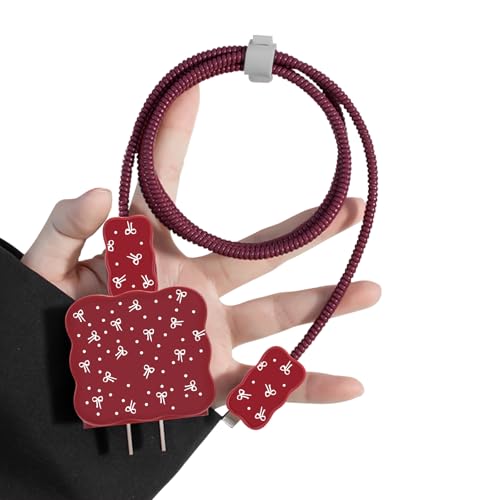 DiyGody Elegant Ladekabelschutz Set für 18/20W Ladegerät Kompatibel mit iPhone, Datenleitung Draht Saver Kabelschutz mit Klein Fliege Muster für Frauen, Anti-Breaking Schutz Zubehör für USB-C Typ-L DiyGody Elegant Ladekabelschutz Set für 18/20W Ladegerät Kompatibel mit iPhone, Datenleitung Draht Saver Kabelschutz mit Klein Fliege Muster für Frauen, Anti-Breaking Schutz Zubehör für USB-C Typ-L von DiyGody