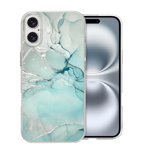 DiyGody Glitzernd Handyhülle Kompatibel mit iPhone 16 6,1 Zoll 2024, Ultra Dünn Weich Silikon TPU Schutzhülle mit Grün Marmor Muster für Frauen, Anti-Rutsch Stoßfest Anti-Kratzt Hybrid-Schutz Hülle DiyGody Glitzernd Handyhülle Kompatibel mit iPhone 16 6,1 Zoll 2024, Ultra Dünn Weich Silikon TPU Schutzhülle mit Grün Marmor Muster für Frauen, Anti-Rutsch Stoßfest Anti-Kratzt Hybrid-Schutz Hülle von DiyGody