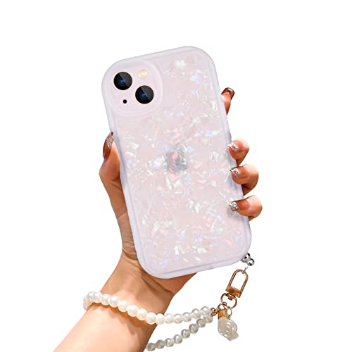 DiyGody Glitzernde Handyhülle für iPhone 13 [6.1 Inch], Weiche TPU Dünne Stoßfeste Schützende Handyhülle, Anti-Kratzt Protector Schutzhülle mit Perle Schlüsselanhänger von DiyGody