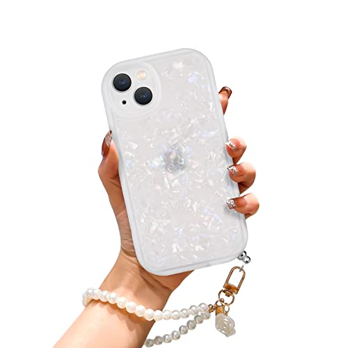 DiyGody Glitzernde Handyhülle für iPhone 14 [6.1 Inch], Weiche TPU Dünne Stoßfeste Schützende Handyhülle, Anti-Kratzt Protector Schutzhülle mit Perle Schlüsselanhänger von DiyGody