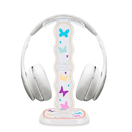 DiyGody Headset Halterung für Alle Kopfhörergrößen, Abnehmbarer Tragbarer Kopfhörer-Schreibtischständer mit Schmetterlingsmuster für Frauen, Transparent Acryl mit Solidem Sockel für AKG Gaming Headset DiyGody Headset Halterung für Alle Kopfhörergrößen, Abnehmbarer Tragbarer Kopfhörer-Schreibtischständer mit Schmetterlingsmuster für Frauen, Transparent Acryl mit Solidem Sockel für AKG Gaming Headset von DiyGody