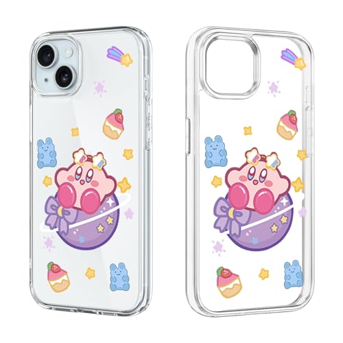 DiyGody Niedliche Cartoon Handyhülle für iPhone 15 Plus 6.7 Zoll, Kratzfest Anti Fingerabdruck Ultra Dünn Schutzhülle mit Anime Muster für Mädchen, Rutschfest Transparente TPU Hülle für iPhone 15 Plus von DiyGody