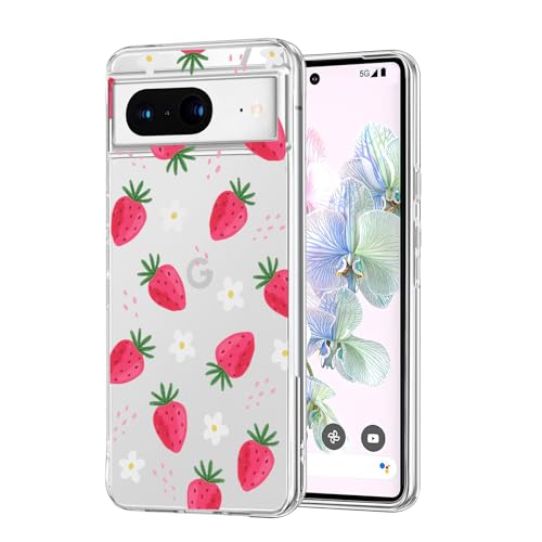 DiyGody Transparente Handyhülle Kompatibel mit Google Pixel 7 6,3 Zoll 2022, Ultradünn Weich Silikon TPU Schutzhülle mit Erdbeere Blumen Muster für Frauen, Anti-Rutsch Stoßfest Hybrid-Schutz Hülle DiyGody Transparente Handyhülle Kompatibel mit Google Pixel 7 6,3 Zoll 2022, Ultradünn Weich Silikon TPU Schutzhülle mit Erdbeere Blumen Muster für Frauen, Anti-Rutsch Stoßfest Hybrid-Schutz Hülle von DiyGody