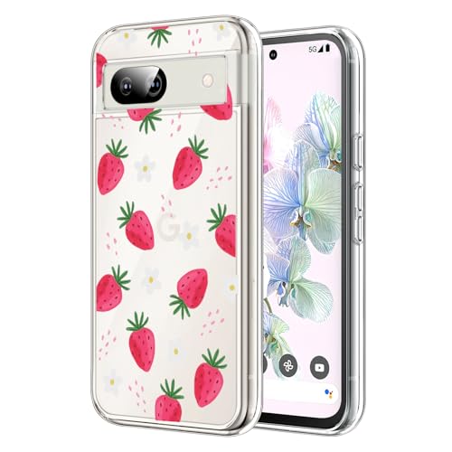 DiyGody Transparente Handyhülle Kompatibel mit Google Pixel 8a 6,1 Zoll 2024, Ultradünn Weich Silikon TPU Schutzhülle mit Erdbeere Blumen Muster für Frauen, Anti-Rutsch Stoßfest Hybrid-Schutz Hülle DiyGody Transparente Handyhülle Kompatibel mit Google Pixel 8a 6,1 Zoll 2024, Ultradünn Weich Silikon TPU Schutzhülle mit Erdbeere Blumen Muster für Frauen, Anti-Rutsch Stoßfest Hybrid-Schutz Hülle von DiyGody