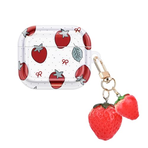 DiyGody Transparente Hülle Kompatibel mit Airpods 3 Generation mit Schlüsselanhänger, Ultradünn Silikon Tasche mit Niedlich Erdbeere Muster für Mädchen, Stoßfeste Anti-Rutsch Anti-Staub Kein Geruch DiyGody Transparente Hülle Kompatibel mit Airpods 3 Generation mit Schlüsselanhänger, Ultradünn Silikon Tasche mit Niedlich Erdbeere Muster für Mädchen, Stoßfeste Anti-Rutsch Anti-Staub Kein Geruch von DiyGody