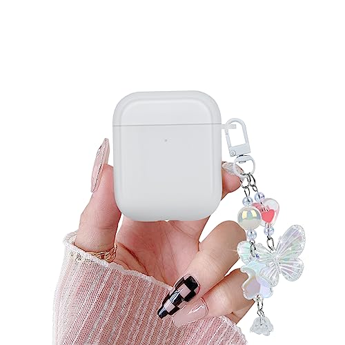 Niedliche Airpods 1 Generation Hülle Weiches Silikon, Airpods 2 Generation Schutzhülle mit Schmetterling Glitzernd Schlüsselanhänger, Stoßfeste Hülle Anti-Rutsch Ultradünn Kein Geruch für Mädchen von DiyGody