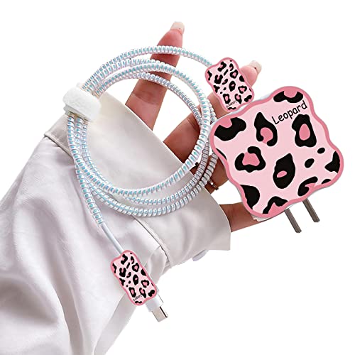Niedliches Wellenförmiges Kabelschutz Garnitur für iPhone Ladegerät, Cool Rosa Leopard Muster für Mädchen Jungen, Datenleitung Draht Bisse Saver USB Ladekabelschutz Kabel Ladegerät Schutzkabel Niedliches Wellenförmiges Kabelschutz Garnitur für iPhone Ladegerät, Cool Rosa Leopard Muster für Mädchen Jungen, Datenleitung Draht Bisse Saver USB Ladekabelschutz Kabel Ladegerät Schutzkabel von DiyGody