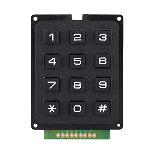 12 Taste Tastatur Keypad, 3x4 Matrix Array Keypad für MCU, Phone-Style External Keyboard Modul, Membrantastaturmodul/Ersatztastatur, Drucktasten für MCU von Diyeeni